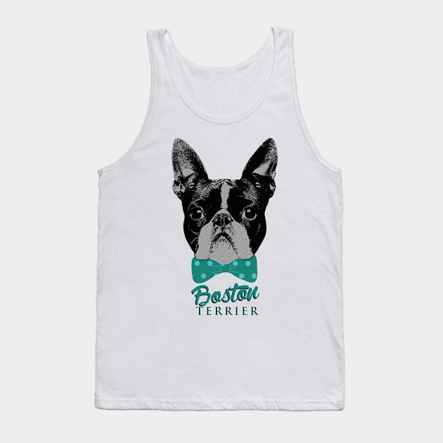 Boston Terrier dog Tank Top by Nartissima